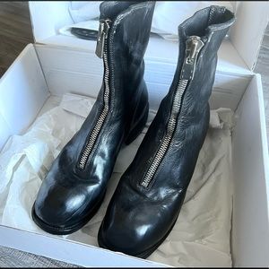 GUIDI Front Zip-up Leather Boots PL2